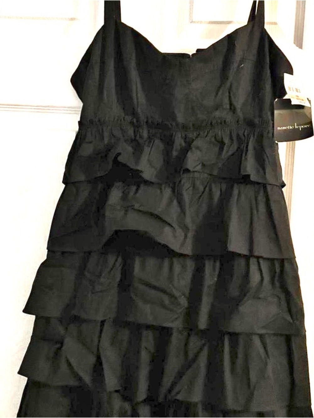 NWT, Nanette Lepore Mascara Black Tiered Ruffle Sundress size 12